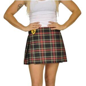 Sport Kilt Stewart Black Mini Kilt Plaid Wrap Around Style XL